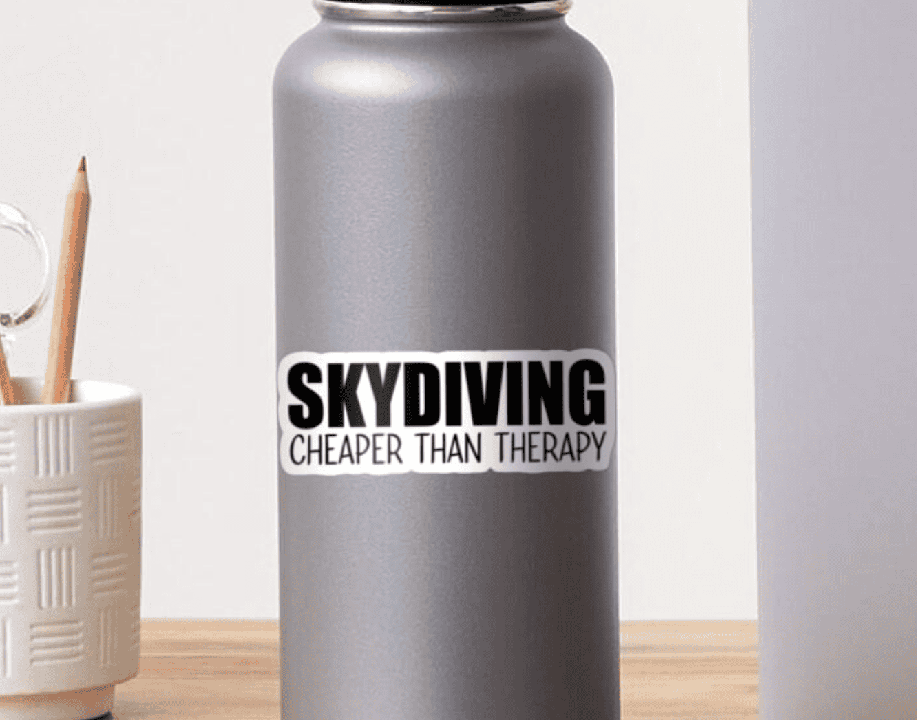 Skydiving Cheaper Than Therapy Sticker - Skydive San Diego Retail