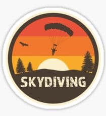 Retro Sunset Skydiving Sticker - Skydive San Diego Retail